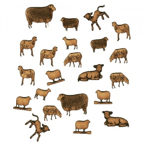 Sheet of Mini Sheep & Lambs - MDF Wood Animal Shapes