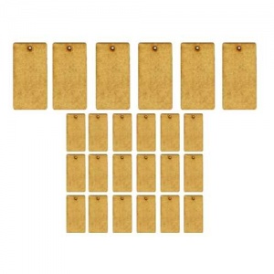 Sheet of Mini MDF Tags - Rounded Rectangles