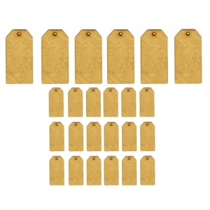 Sheet of Mini MDF Tags - Classic