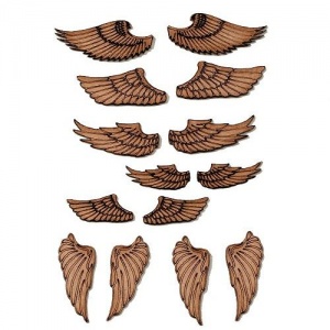 Sheet of Mini MDF Wood Wings - Style 1
