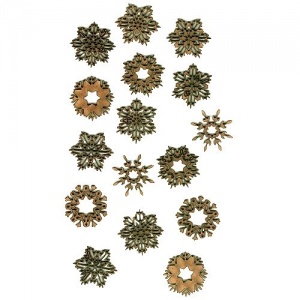Sheet of Mini MDF Christmas Wood Shapes - Snowflakes 3