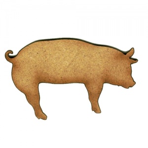 Pig with Curly Tail - MDF Wood Shape Style 3