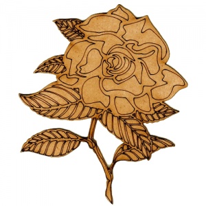 Garden Rose Flower Stem MDF Wood Shape