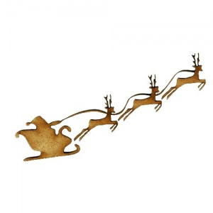 Santa & Sleigh MDF Wood Shape - Style 6