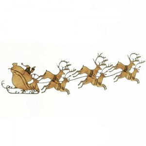 Santa & Sleigh MDF Wood Shape - Style 7