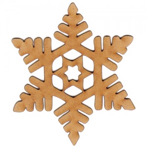 Snowflake MDF Wood Shape Style 6