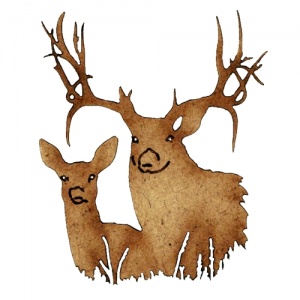 Stag & Hind - Deer MDF Wood Shape Style 3