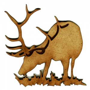 Grazing Stag MDF Wood Deer Shape Style 17