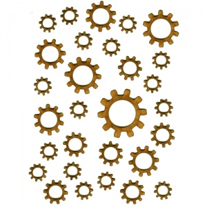 Sheet of Mini MDF Wood Cogs - Style 3