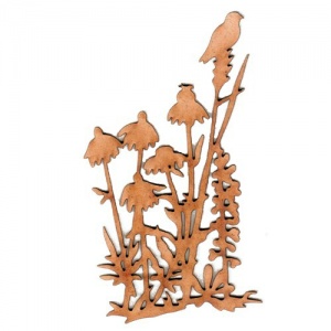 Wildflowers, Grass & Bird MDF Wood Shape