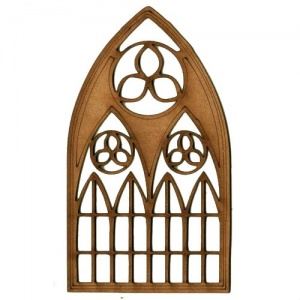 Stone Mullion Gothic Arch Window - MDF Wood Shape