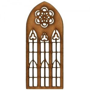 Stone Mullion Narrow Rose Window - MDF Wood Shape