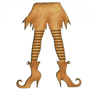 Witch's Stripy Legs MDF Wood Shape