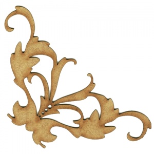 Baroque Flourish MDF Wood Corner Embellishment - Style 32