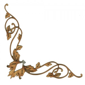 Leafy Vine MDF Wood Corner Embellishment - Style 37