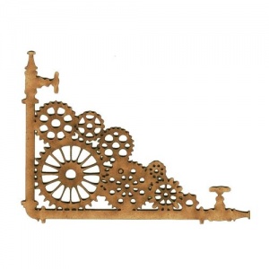Steampunk Pipes & Cogs - MDF Wood Corner
