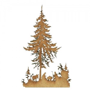 Christmas Nativity Forest Scene - MDF Wood Shape