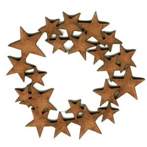 Mini Star Wreath MDF Wood Shape