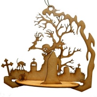 Skeleton Tree & Graveyard - MDF Halloween Hanger Kit