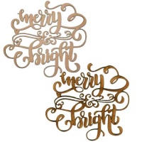 Merry & Bright - Decorative MDF & Birch Ply Wood Words - LARGE