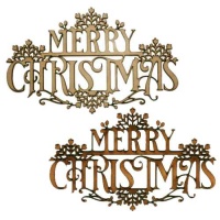 Merry Christmas - Decorative MDF & Birch Ply Wood Words - LARGE