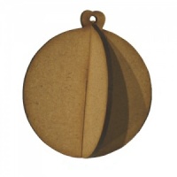 3D Plain Bauble MDF Wood Shape - Style 1