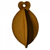 3D Plain Bauble MDF Wood Shape - Style 2