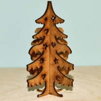 3D Christmas Tree MDF Wood Kit - Style 2