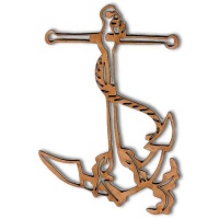 Anchor & Rope Outline - MDF Wood Shape