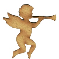 Angel with Bugle - MDF Wood Shape