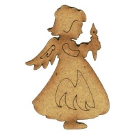 Angel with Candle - MDF Wood Shape