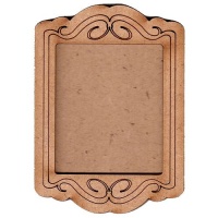 Shaped ATC Wood Blank with Engraved Flourish Frame