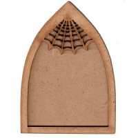 Gothic Arch ATC Wood Blank with Spider Web Frame