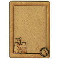 Plain ATC Wood Blank with Beach Ball & Sandcastle Frame