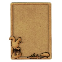 Plain ATC Wood Blank with Squirrel & Hedgehog Frame