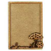 Plain ATC Wood Blank with Woodland Fungi Frame