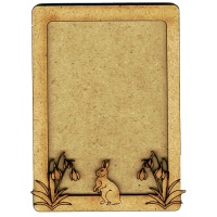 Plain ATC Wood Blank with Rabbit & Snowdrops Frame