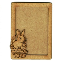 Plain ATC Wood Blank with Easter Bunny & Basket Frame