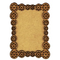 Plain ATC Wood Blank with Cog Borders Frame