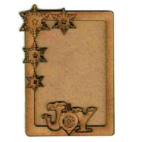 Rounded Rectangle ATC Wood Blank with Snowflake Joy Frame