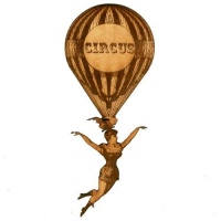 Trapeze Artist & Hot Air Balloon - MDF Wood Shape