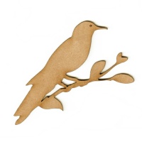 Bird on a Branch MDF Wood Shape Style 1