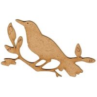 Bird on a Branch MDF Wood Shape Style 2