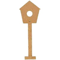 Plain Birdhouse on Stand MDF Wood Shape