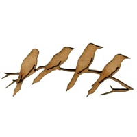 Birds on a Branch MDF Wood Bird Shape