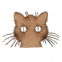 Cat Face with Whiskers - MDF Wood Shape