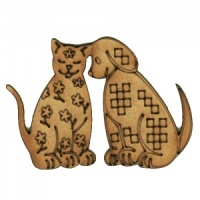 Folk Art Cat & Dog - MDF Wood Shape