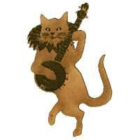 Dancing Cat with Banjo - MDF Wood Shape