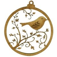 Songbird on Climbing Vine Bauble - MDF Wood Shape