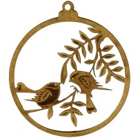 Songbird Duo on Branch Bauble - MDF Wood Shape